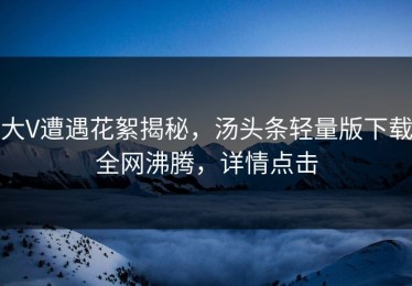 大V遭遇花絮揭秘，汤头条轻量版下载全网沸腾，详情点击