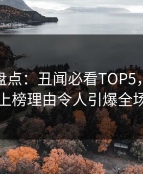 鉴黄师盘点：丑闻必看TOP5，圈内人上榜理由令人引爆全场