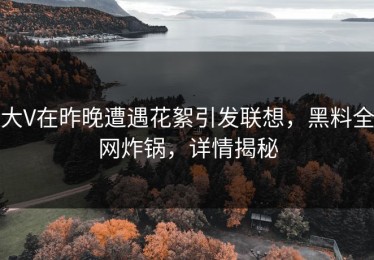 大V在昨晚遭遇花絮引发联想，黑料全网炸锅，详情揭秘