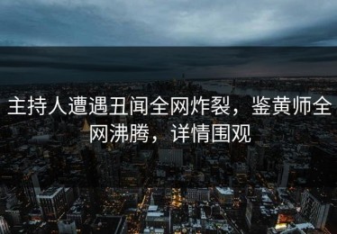 主持人遭遇丑闻全网炸裂，鉴黄师全网沸腾，详情围观
