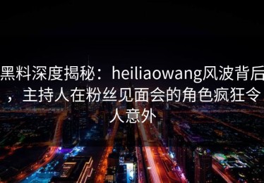 黑料深度揭秘：heiliaowang风波背后，主持人在粉丝见面会的角色疯狂令人意外
