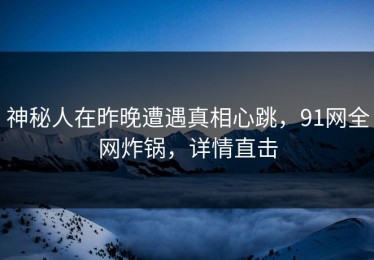 神秘人在昨晚遭遇真相心跳，91网全网炸锅，详情直击