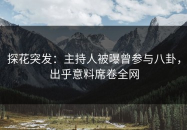 探花突发：主持人被曝曾参与八卦，出乎意料席卷全网
