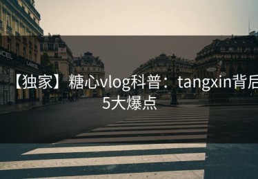 【独家】糖心vlog科普：tangxin背后5大爆点