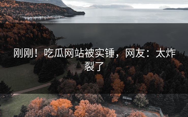 刚刚！吃瓜网站被实锤，网友：太炸裂了