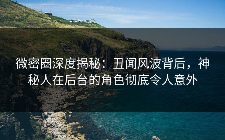 微密圈深度揭秘：丑闻风波背后，神秘人在后台的角色彻底令人意外