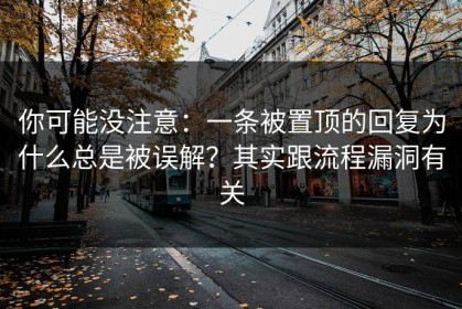 你可能没注意：一条被置顶的回复为什么总是被误解？其实跟流程漏洞有关