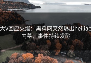 大V回应火爆：黑料网突然爆出heiliao内幕，事件持续发酵