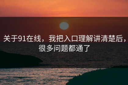 关于91在线，我把入口理解讲清楚后，很多问题都通了