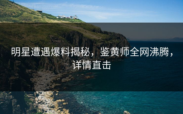 明星遭遇爆料揭秘，鉴黄师全网沸腾，详情直击